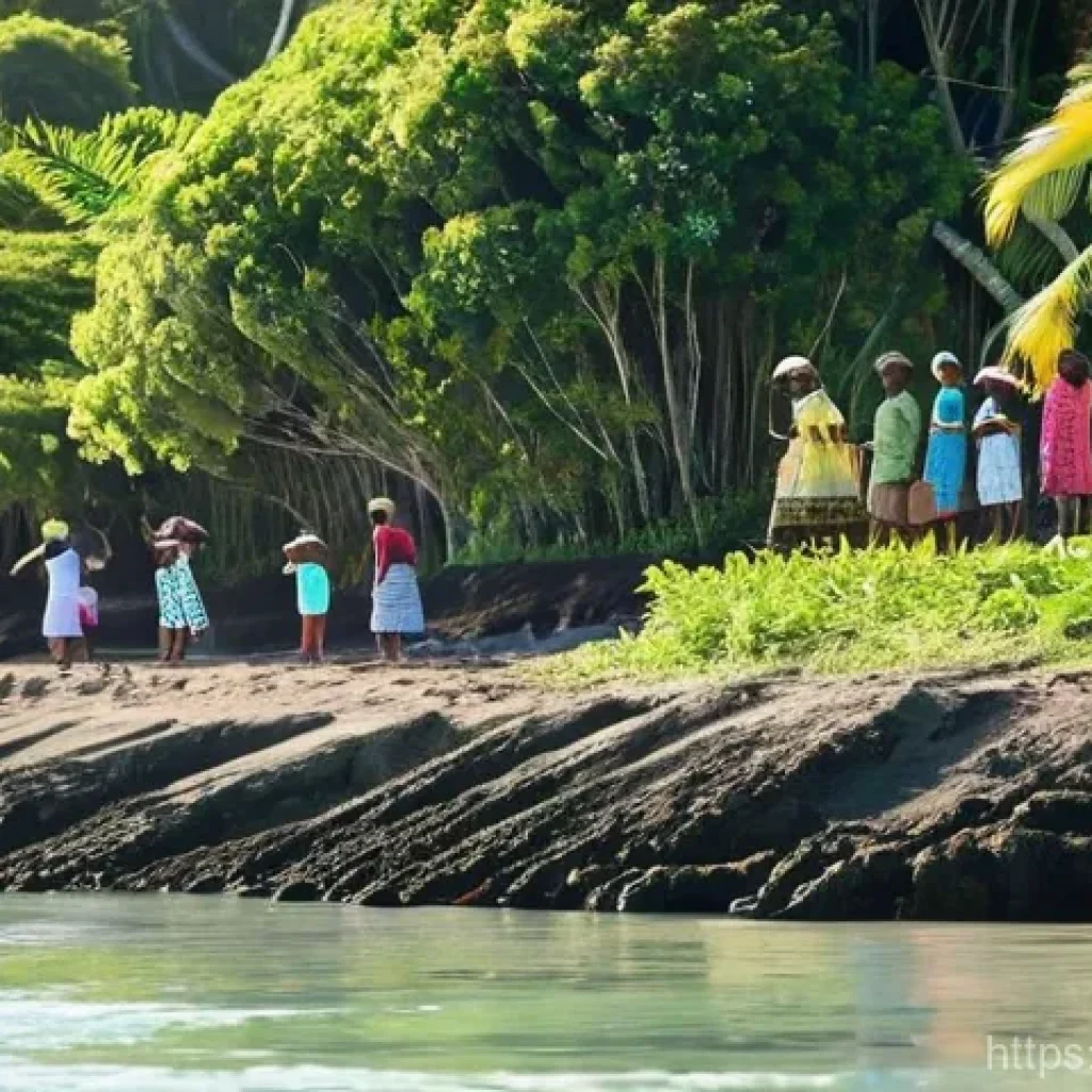 피지의 환경 보호 정책 - **Prompt: Coastal Resilience and Community Action in Fiji**
A vibrant, sun-drenched scene in a c...