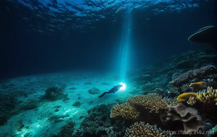 피지에서의 스쿠버 다이빙 강습 - **Majestic Manta Ray Encounter in Clear Fijian Waters:**
An ethereal underwater scene featuring ... 피지에서의 스쿠버 다이빙 강습 - **Majestic Manta Ray Encounter in Clear Fijian Waters:**
An ethereal underwater scene featuring ...
