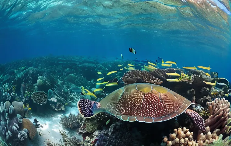 피지의 희귀 동식물 - **Vibrant Underwater Coral Kingdom of Fiji:** A breathtaking wide-angle shot of a pristine, thriving...