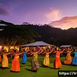 피지의 대표적인 행사 - **Prompt: Bula Festival Energy - Meke Dance under Starry Skies**
A vibrant, dynamic image captur...
