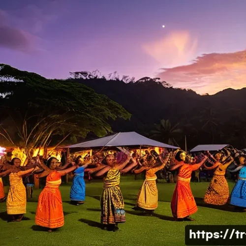 Home 7 피지의 대표적인 행사 - **Prompt: Bula Festival Energy - Meke Dance under Starry Skies**
A vibrant, dynamic image captur...